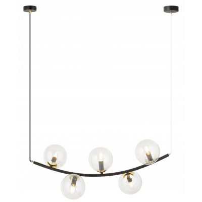 Emibig Lampa wisząca RITZ 5 BL TRANSPARENT E14 10W MAX LED 1296/5 (1296/5)